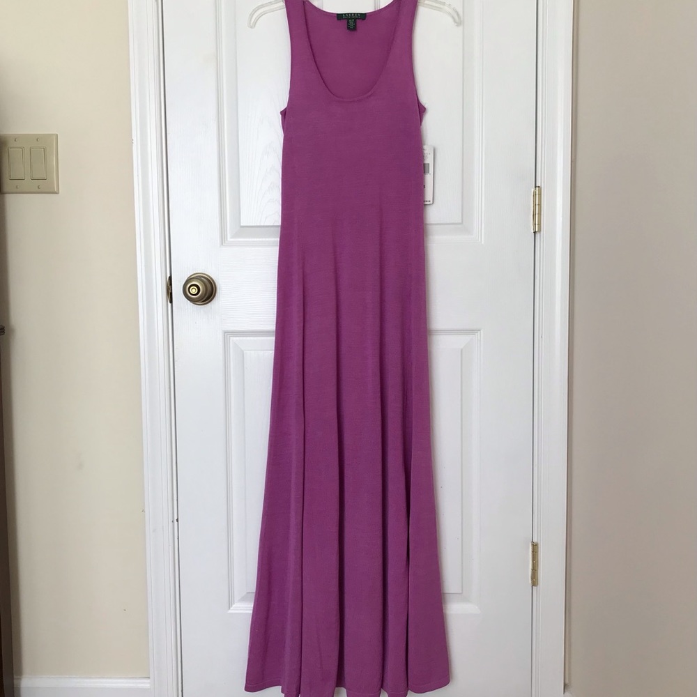 Ralph Lauren 100% Silk Knit Wild Orchid Maxi dress